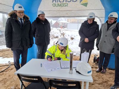 Uroczyste podpisanie aktu erekcyjnego i wmurowanie kapsuły w Kielnie