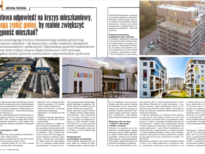 Artykuł w piśmie "Wspólnota" - Modułowa odpowiedź na kryzys mieszkaniowy. Co mogą zrobić gminy, by realnie zwiększyć dostępność mieszkań?