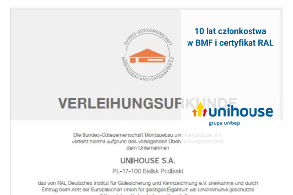 10 lat członkostwa w BMF i certyfikat RAL